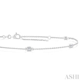 1/4 Ctw Princess Cut Diamond Station Bracelet in 14K White Gold